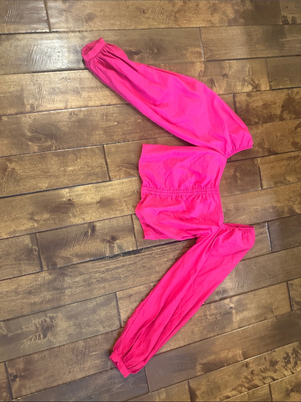Women's Off-Shoulder Long Sleeve Top in Hot Pink